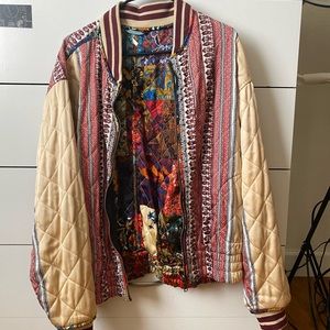 Free people rare bomber S NWOT small stain on arm
